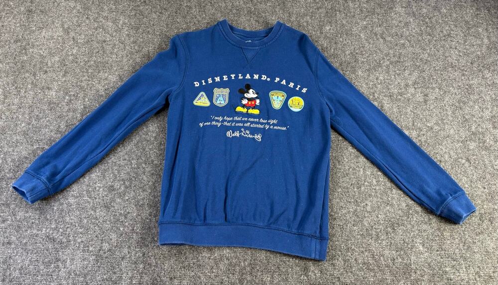 Disneyland Paris Mickey Mouse Four Parks Sweatshirt Womens S Blue Disney